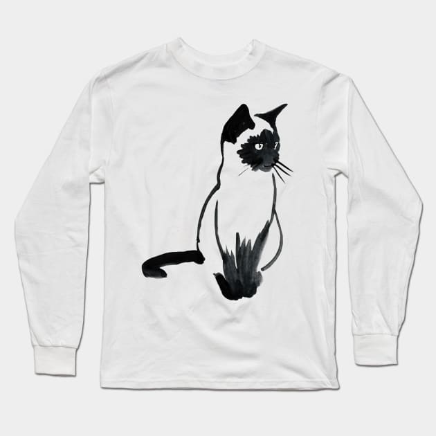 siamese cat Long Sleeve T-Shirt by pechane